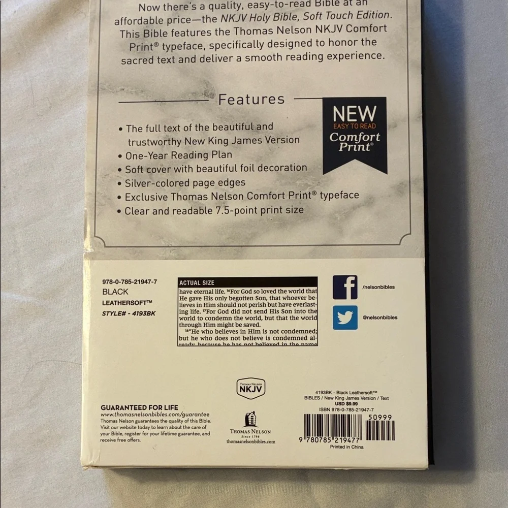 SOLD NKJV Holy Bible King James Soft Touch Edition By Thomas Nelson - Picture 8 of 16